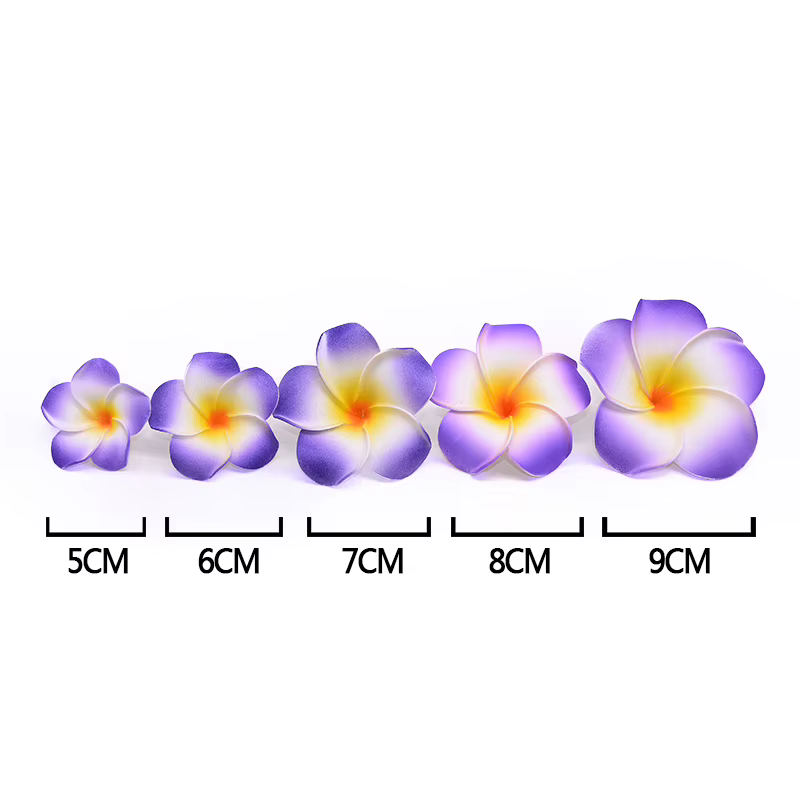 Têtes de fleurs artificielles en mousse de frangipanier