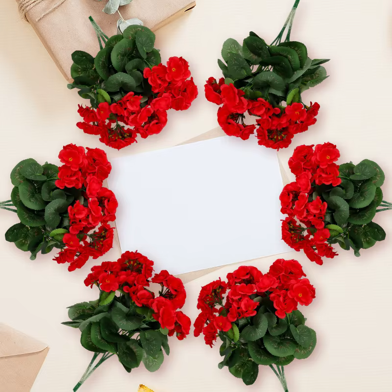 Lot de 10 fleurs artificielles en soie