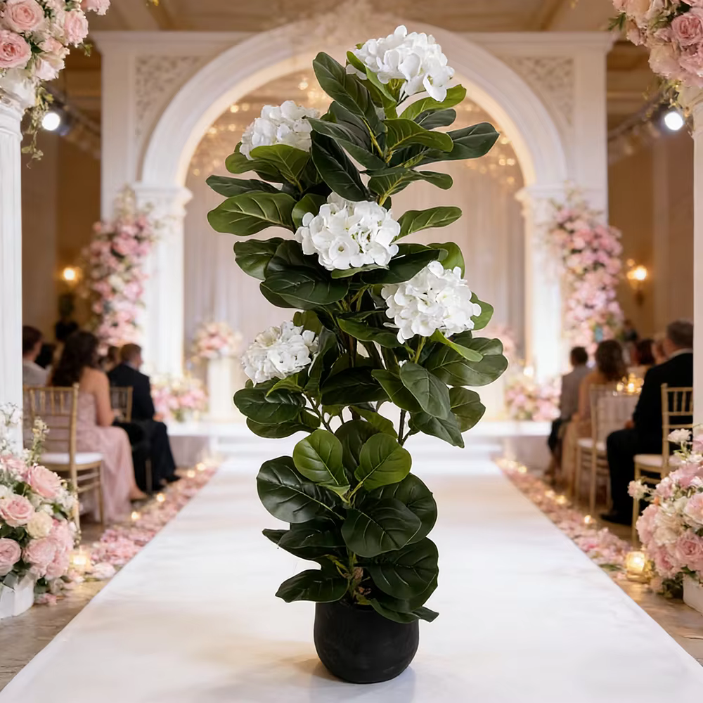 Arbre artificiel en figuier à feuilles de violon de 1
