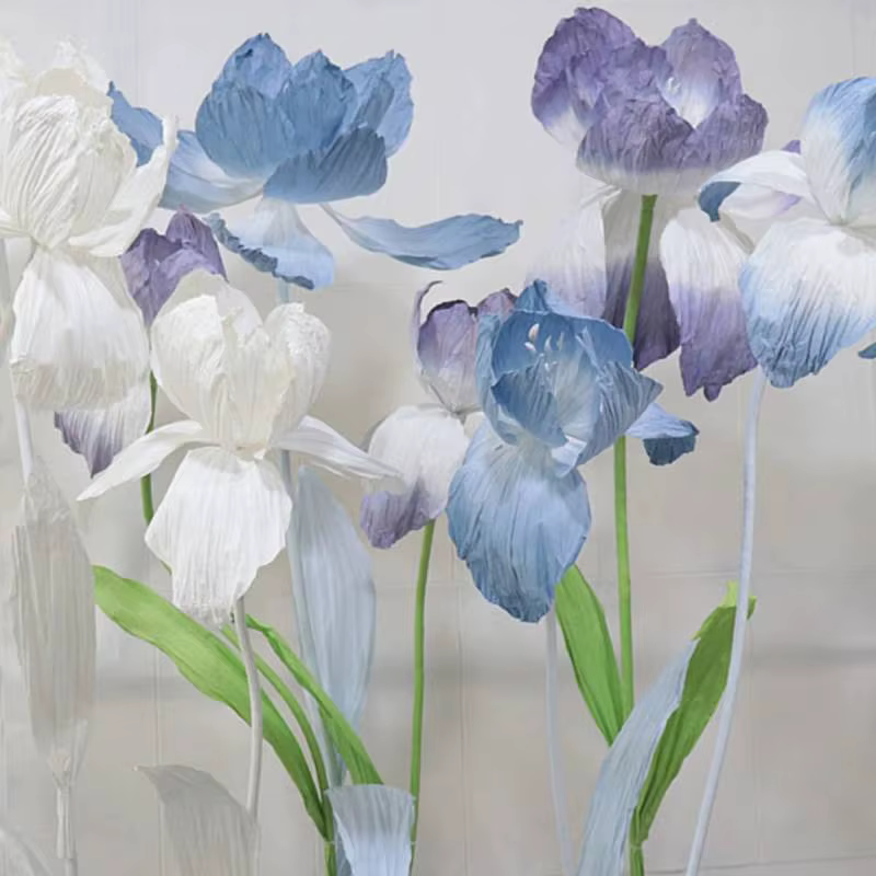 Fleur artificielle en papier à grande Iris