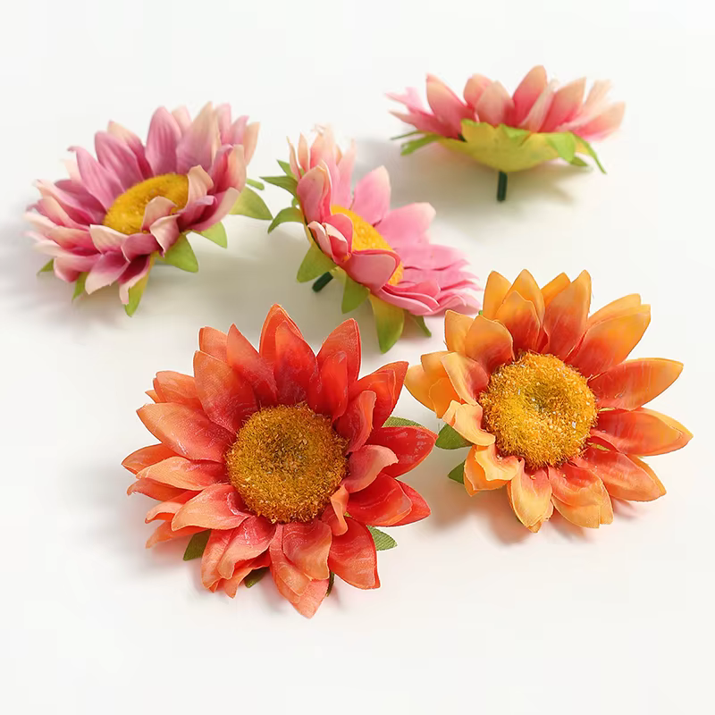 Têtes de fleurs artificielles de tournesol