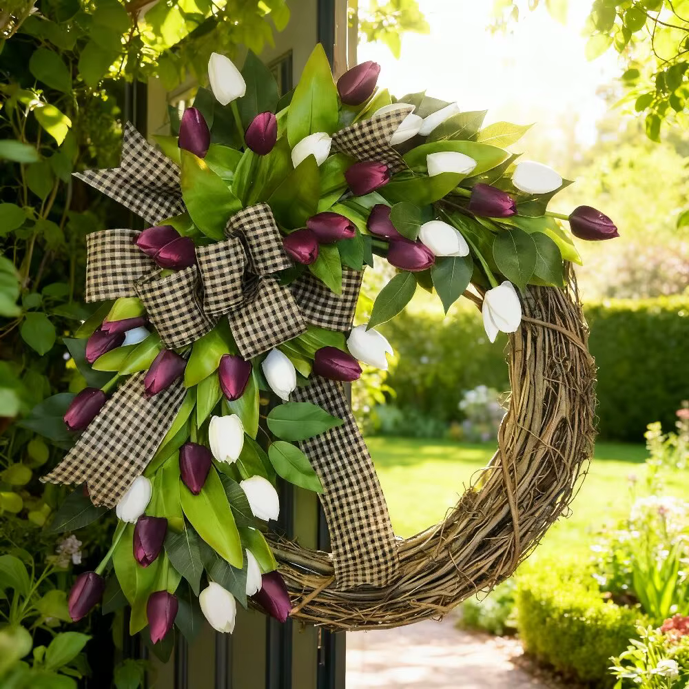 Couronne de tulipes de printemps