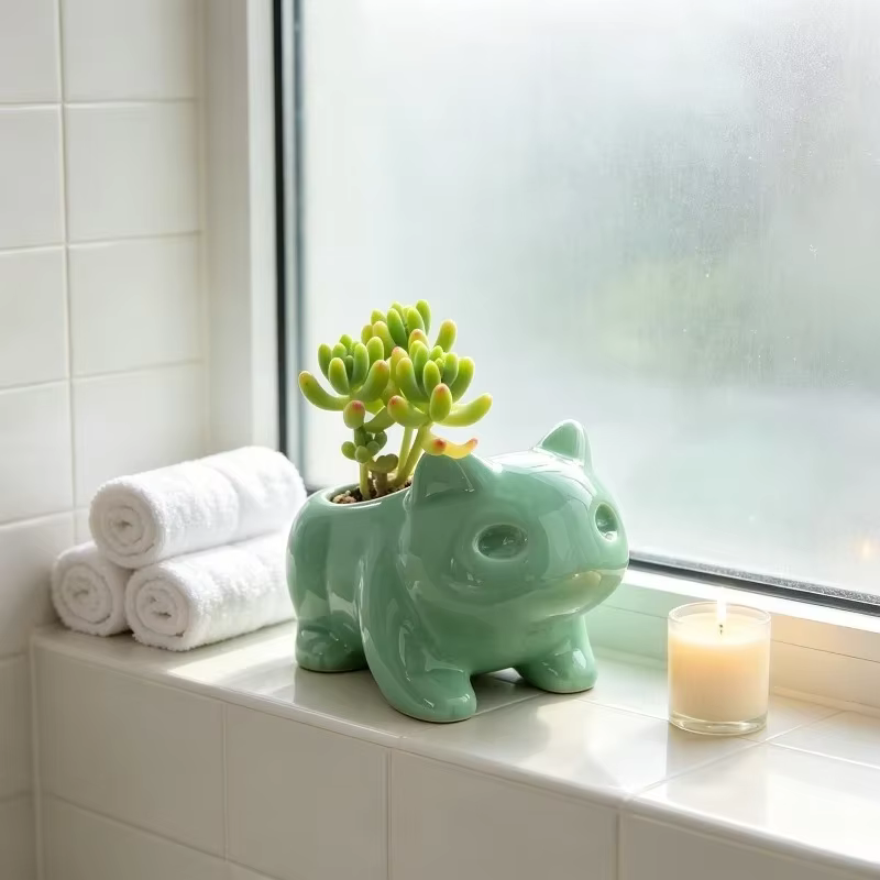 Mini pot de fleurs en céramique avec trou de drainage