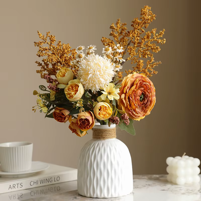 41CM Jiao Bian Lu Lian Qing Ren Cao faux Bouquet de fleurs rétro décoration de la maison
