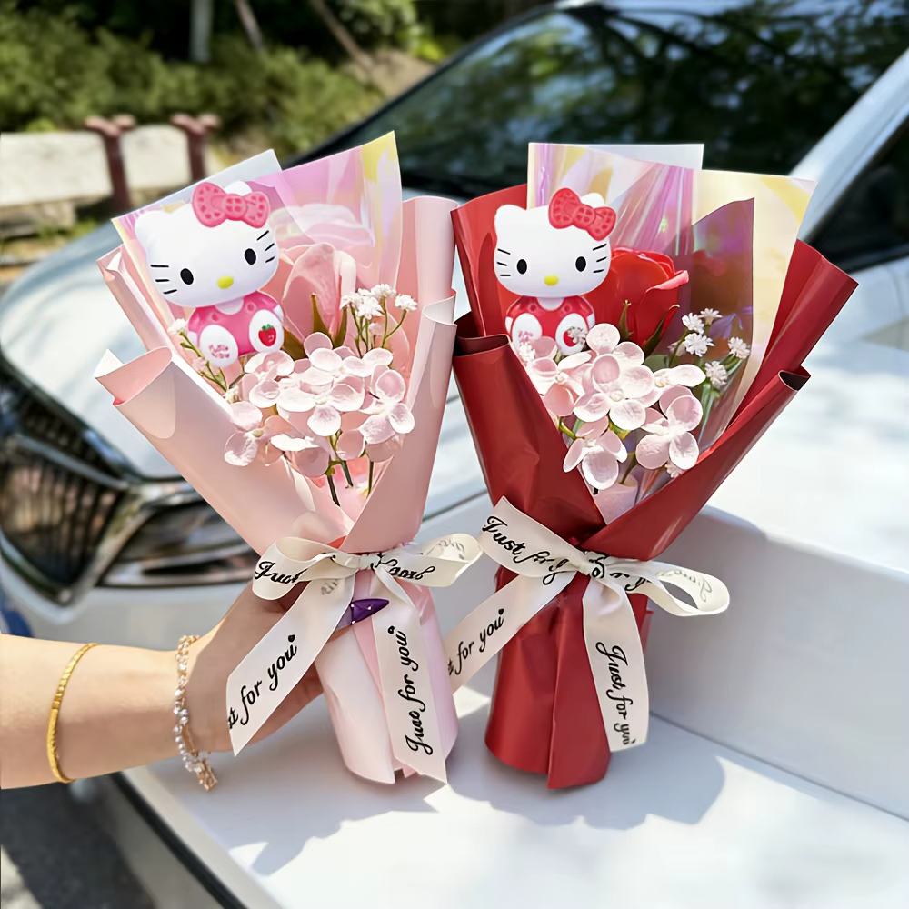Sanrio Bouquet de fleurs artificielles Hello Kitty Rose