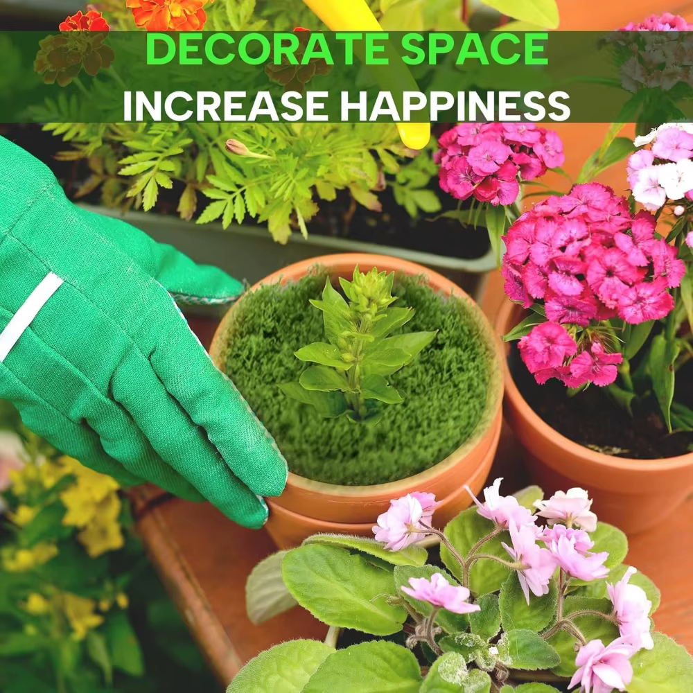 Plantes artificielles en pot de mousse verte