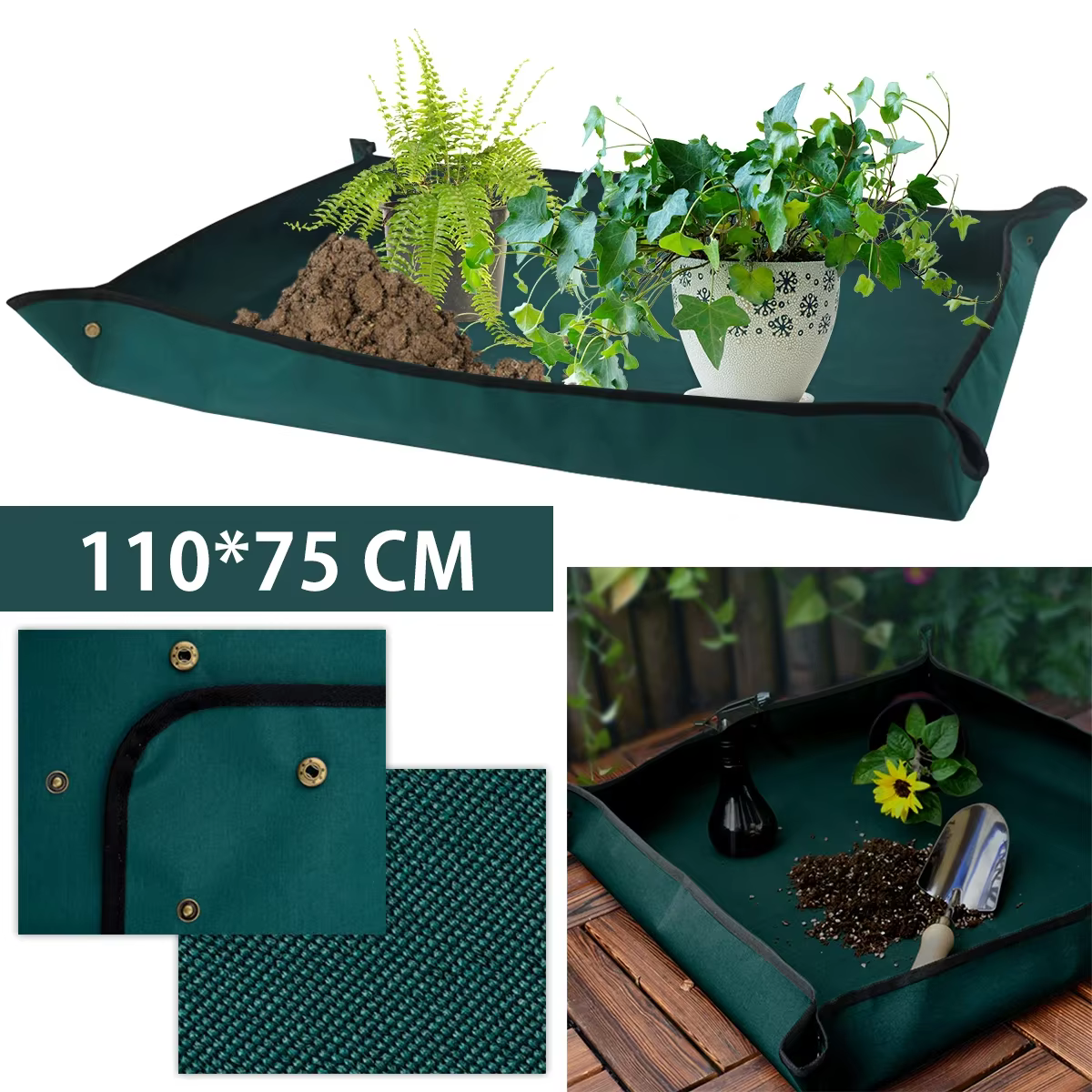 Tapis de plantation pliable et imperméable en tissu Oxford