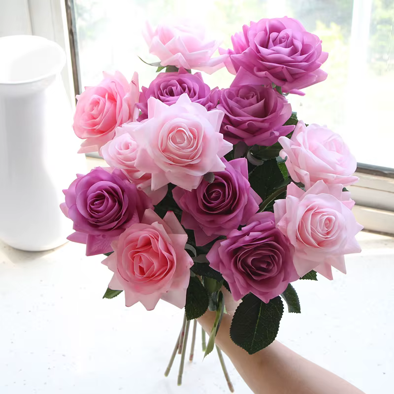 Latex Artificielle Rose Fleurs