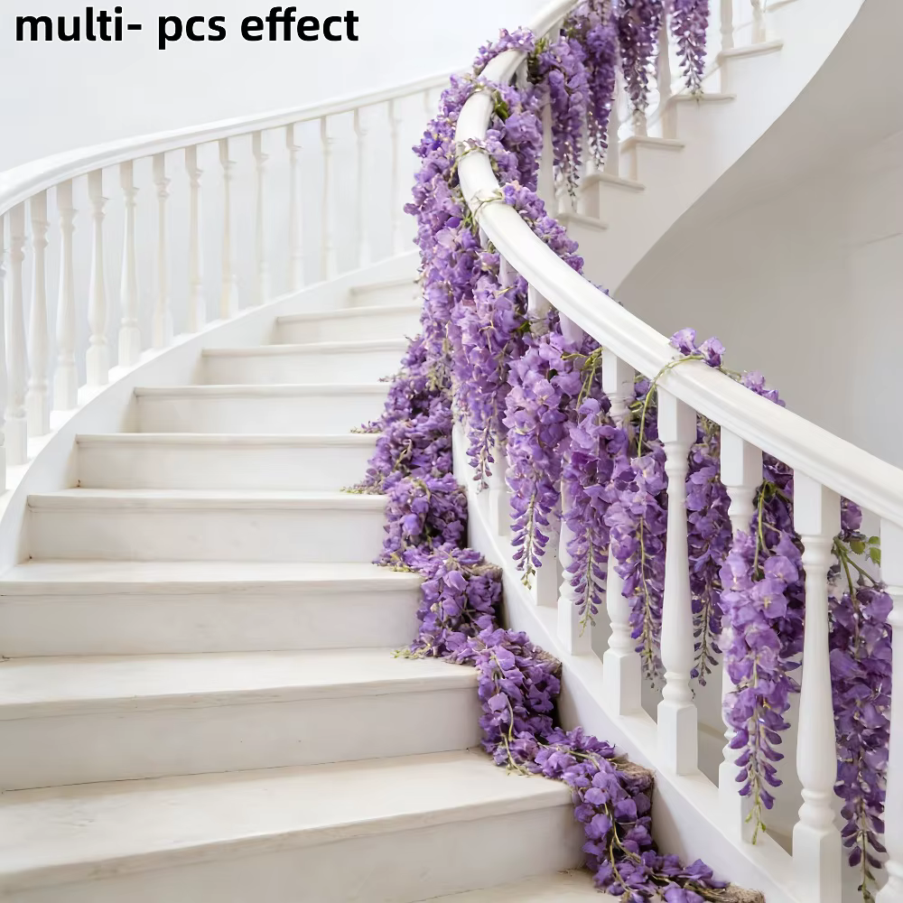 30 pièces de fleurs artificielles de glycine violette élégantes et romantiques pour les arrangements floraux de jardin