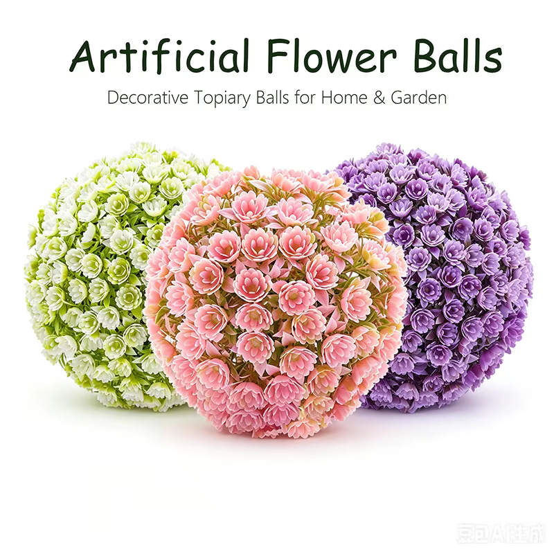 Boules de fleurs artificielles