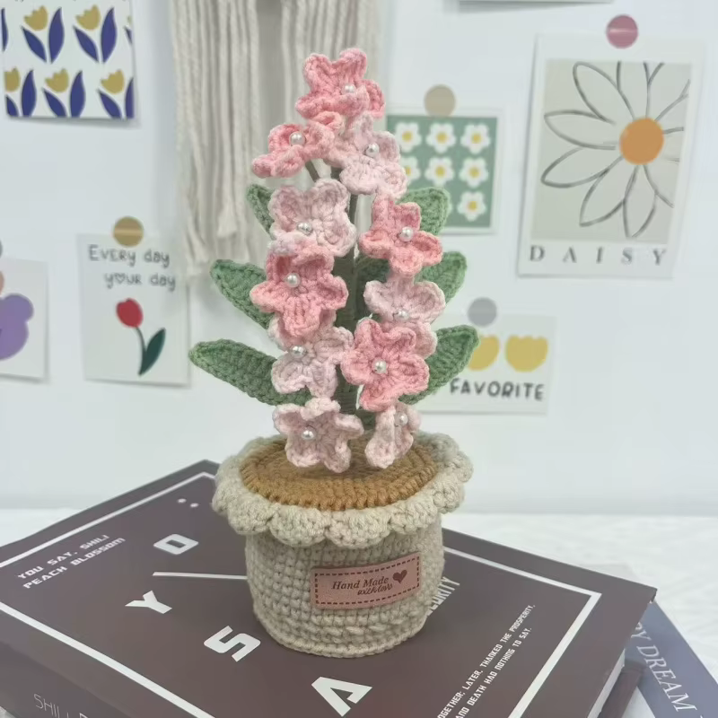 Fleurs en laine au crochet faites à la main