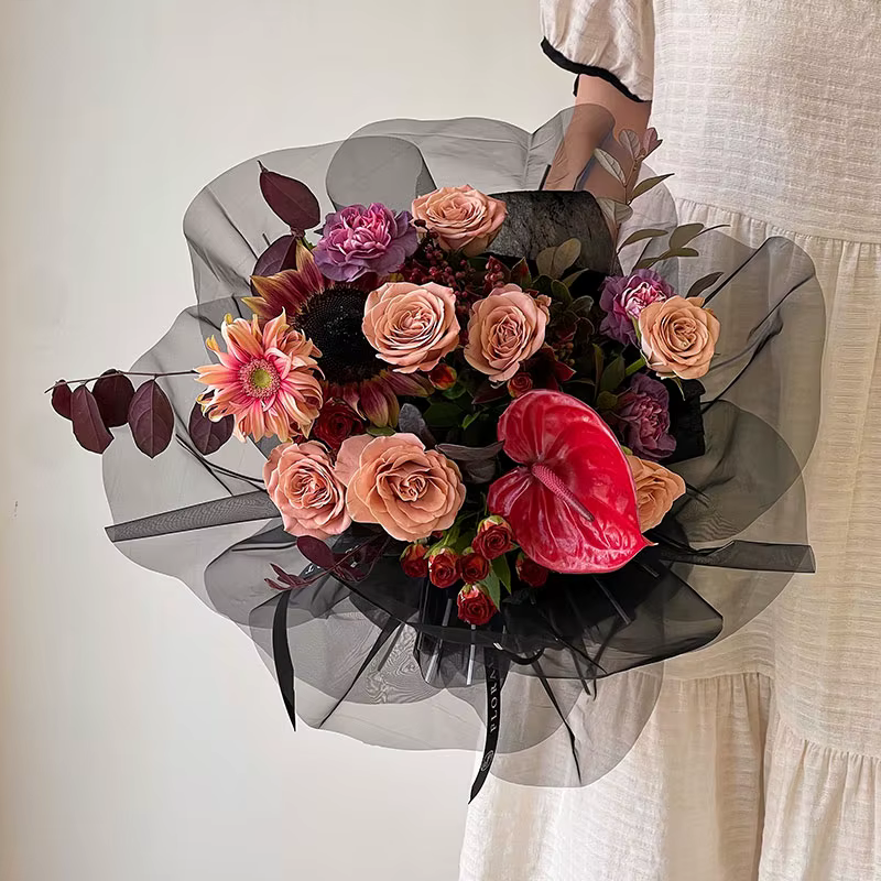 Fil de pétale de néon pour bouquet de fleurs, fil doux, emballage de gaze, nickel é, 10 feuilles