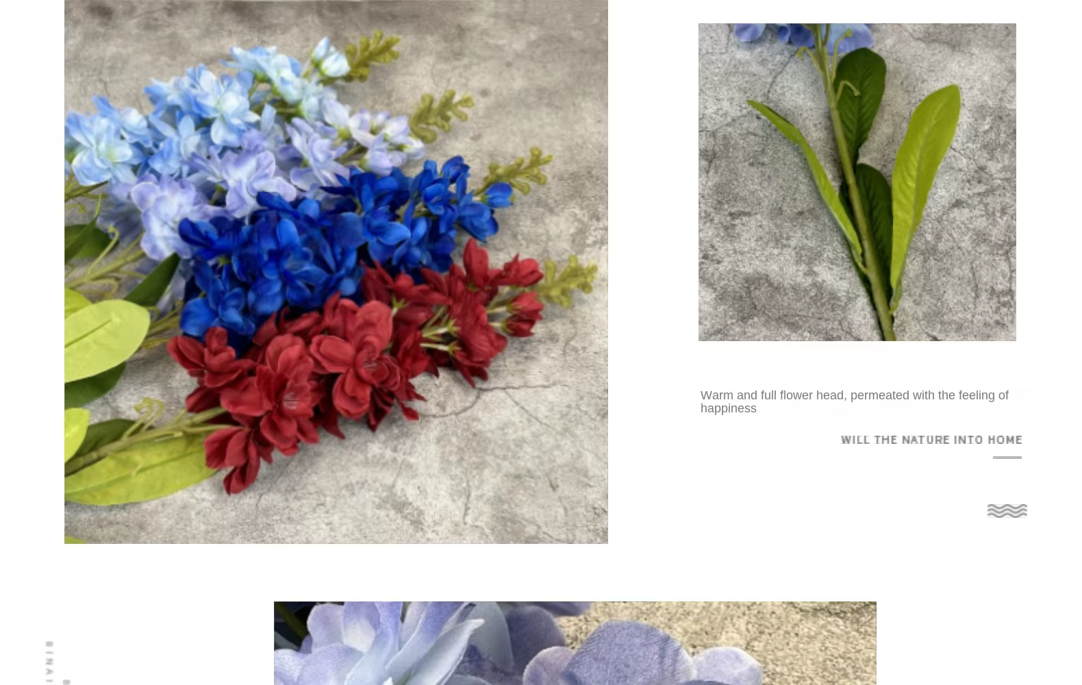 Branche de fleurs artificielles en jacinthe de verre