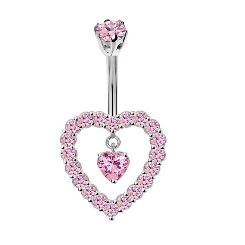 Mode coeur fleur ventre Piercing pour femmes en acier inoxydable CZ papillon nombril Piercing corps bijoux