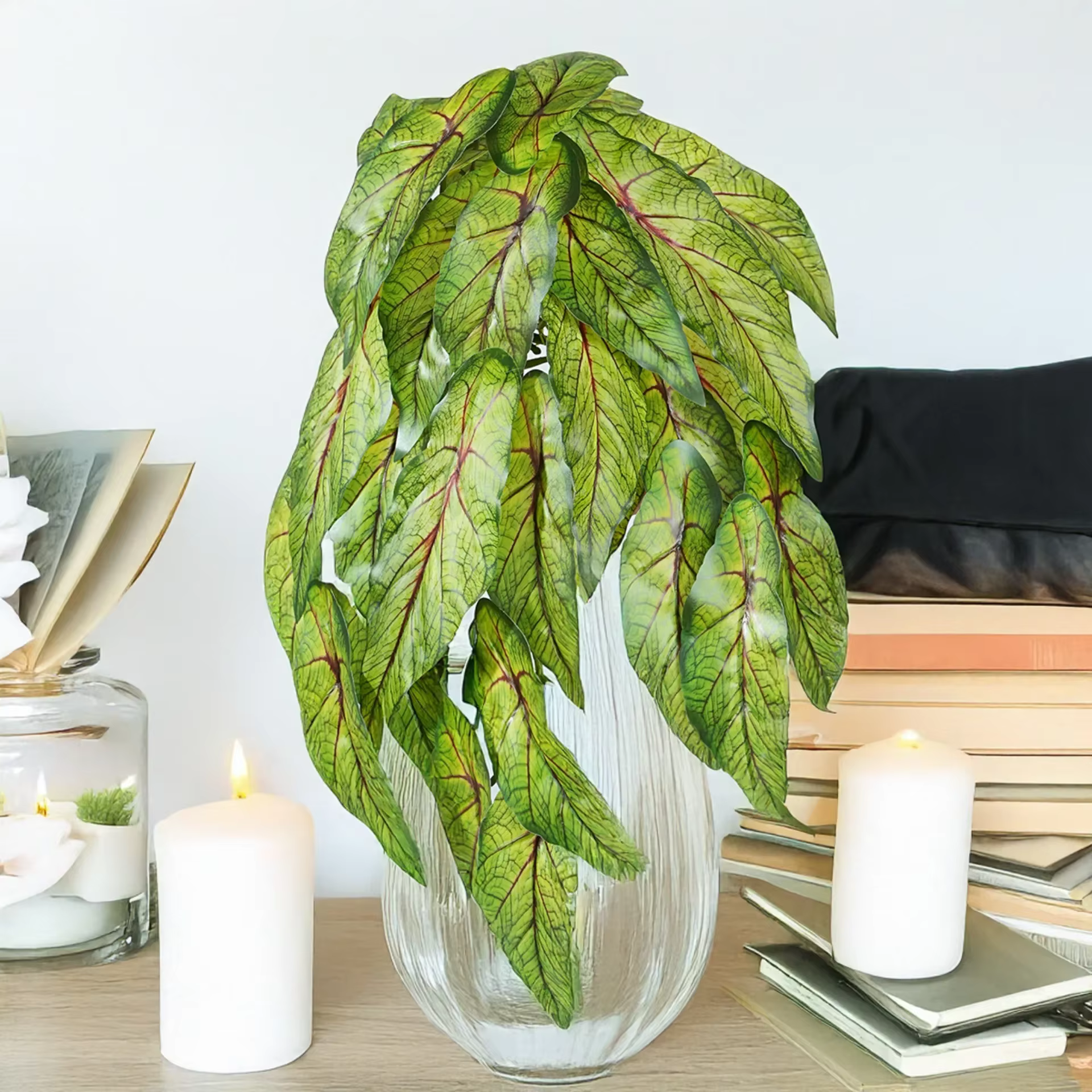 Feuille de Caladium Monstera artificielle de 20 pouces
