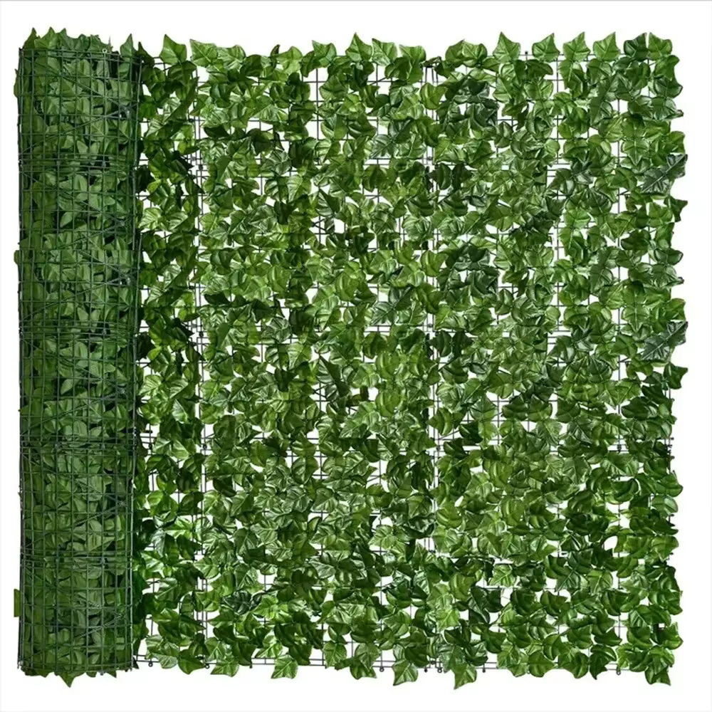 Panneaux de clôture à feuilles vertes artificielles 1M/3M