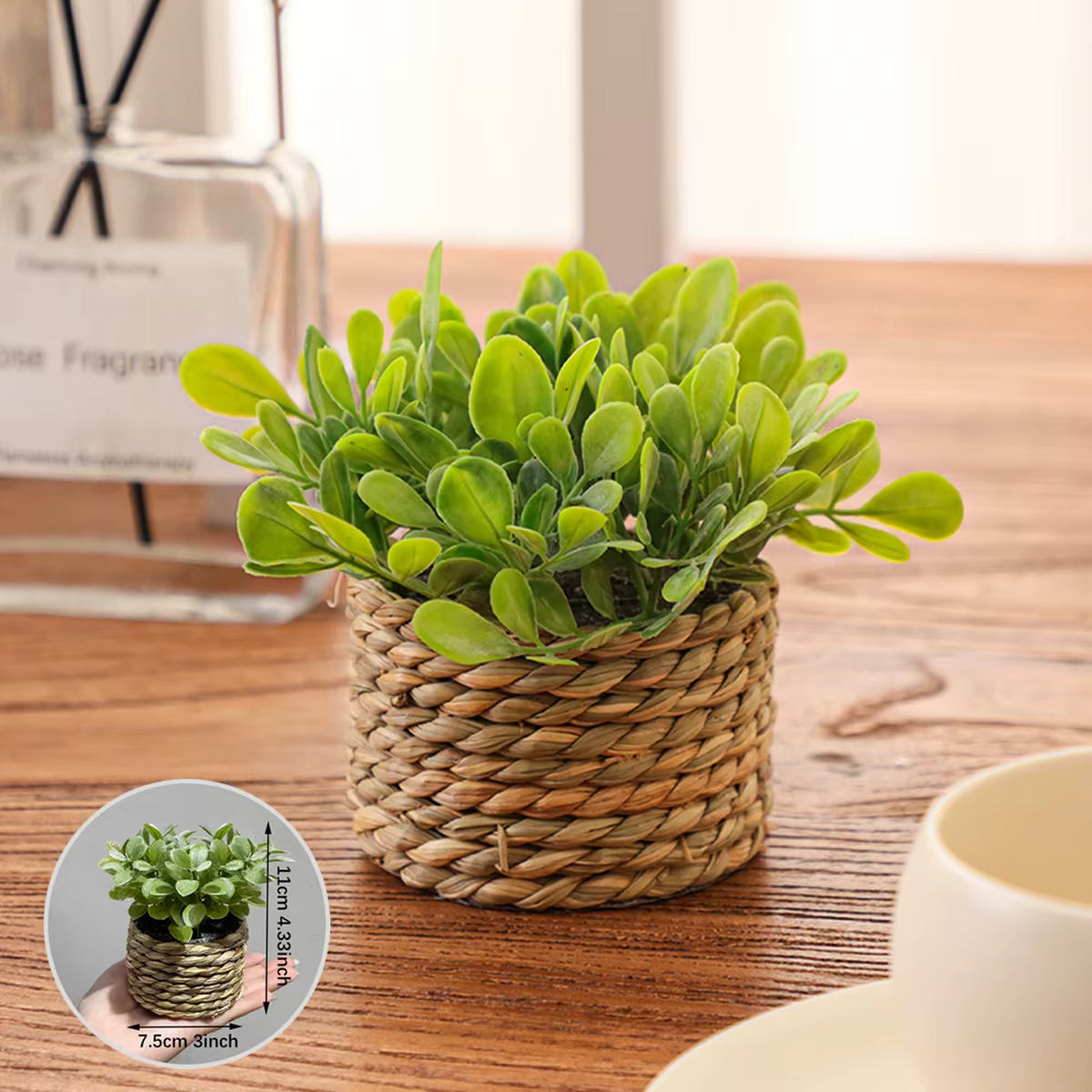 XIYA fleur vert plantes artificielles Eucalyptus herbe tissé petites