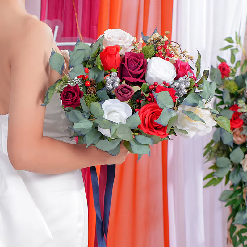 Bouquet de fleurs à main série noël A866204