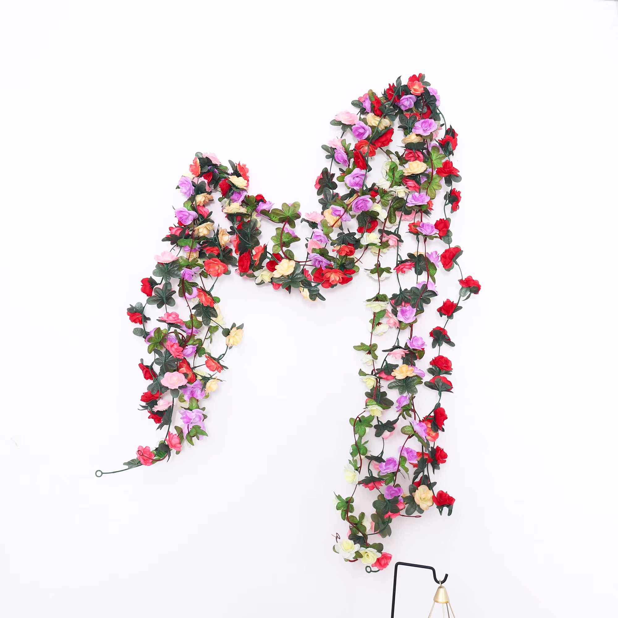 2.5m, Guirlande de roses artificielles en soie
