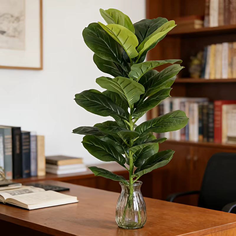 1 pièce de Ficus Lyrata artificiel de 85 cm avec 23 feuilles pour la décoration de bureaux
