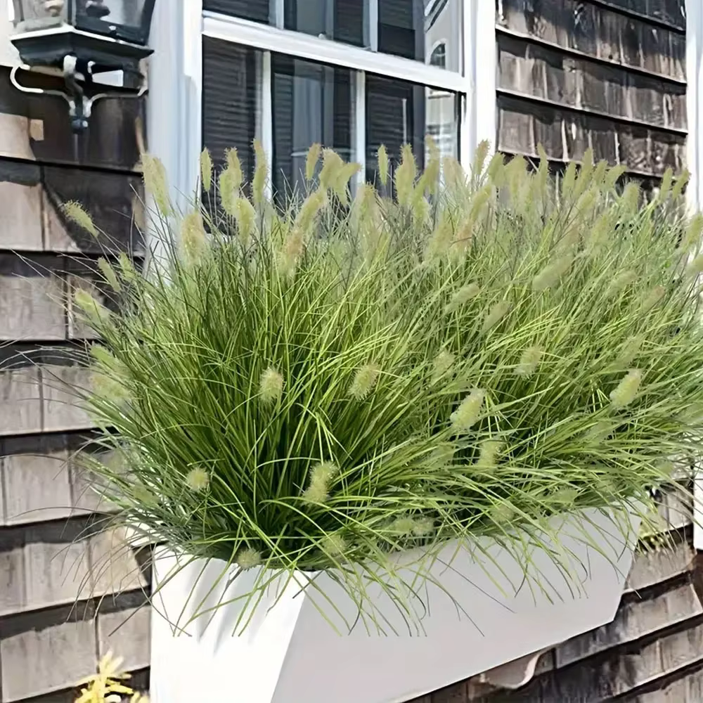8 pièces plantes artificielles résistantes aux UV fausse plante simulée oignon herbe bricolage pseudograss jardin