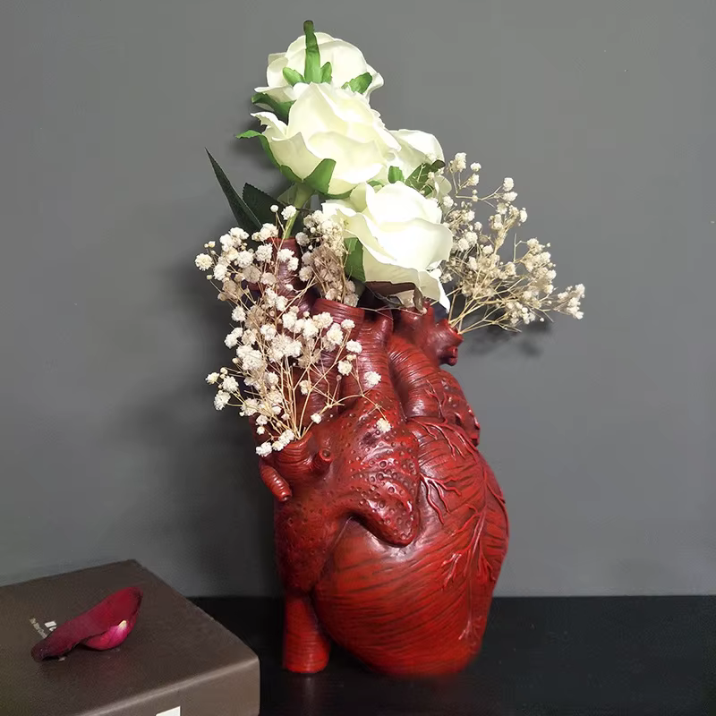 Simulation coeur Vase pot de fleurs résine ornement Arts et artisanat originalité maison bureau Arrangement