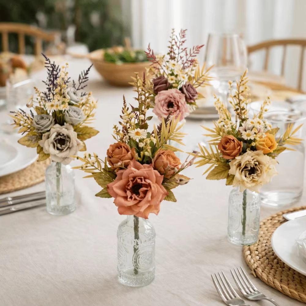 Bouquet de fleurs artificielles au toucher réel