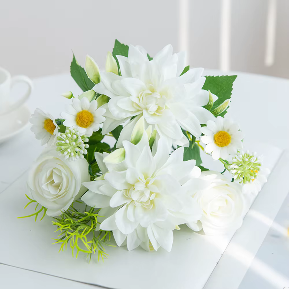 Soie Fleurs Artificielles Dahlia Rose de Haute Qualité Festival Couronne De Mariage Maison Chambre Jardin Cour Décor Bouquet De Mariée Arc DiyGift