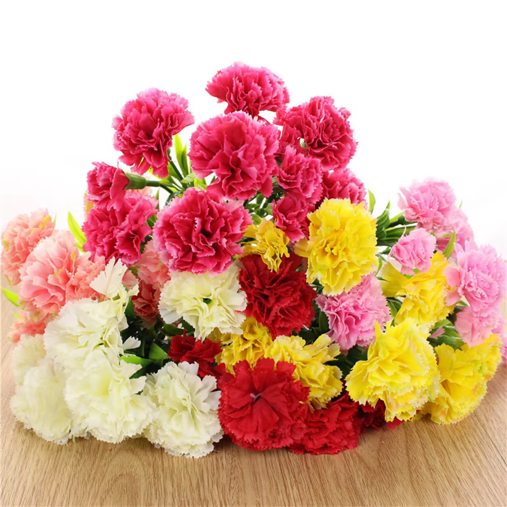 1 Bouquet de œillets, œillets en soie pour toujours