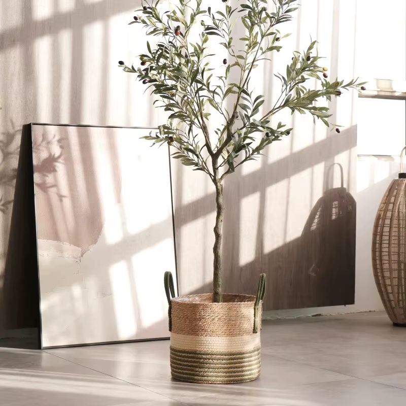 Panier en osier naturel pour jardinière