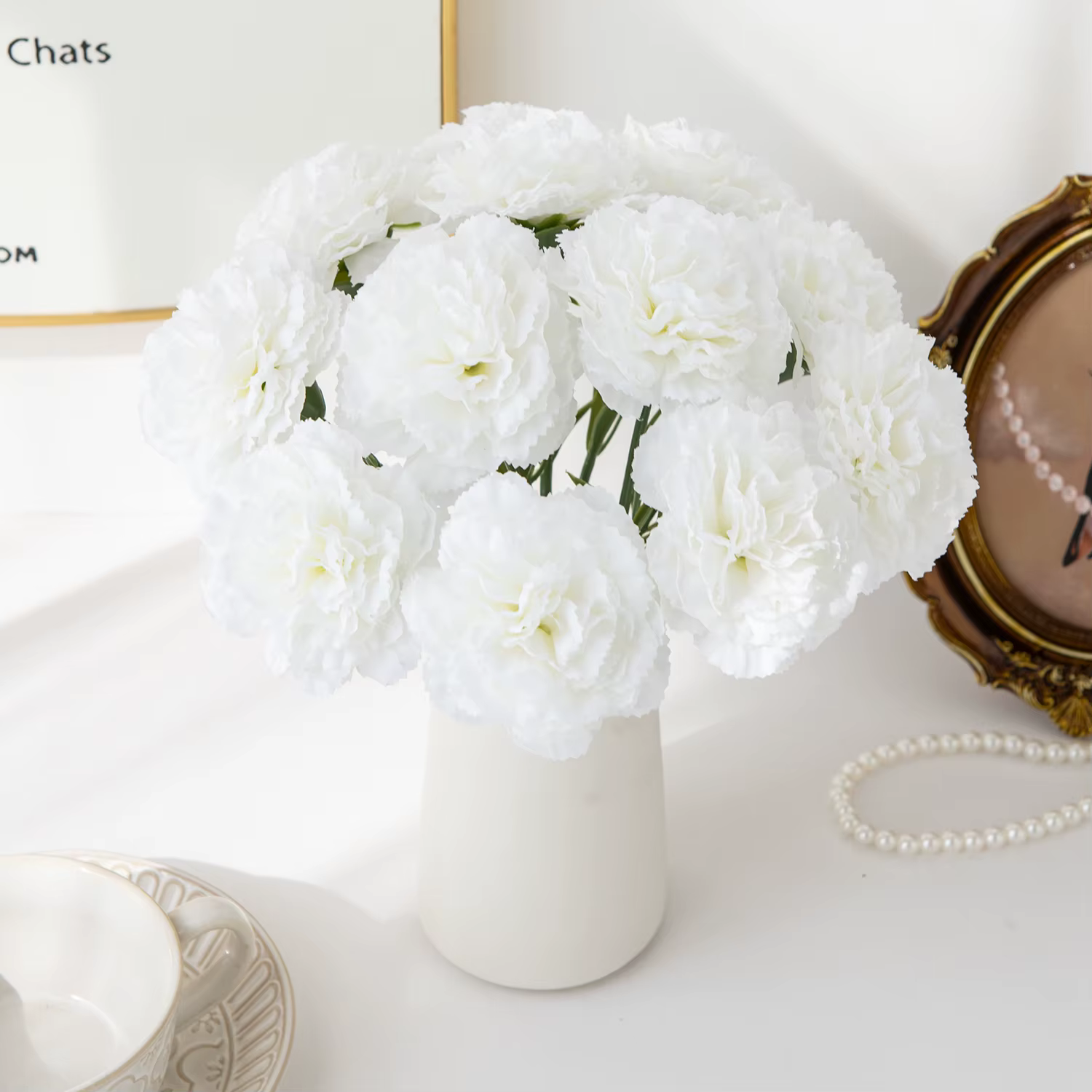 Lot de 5 fleurs artificielles en soie pas chères