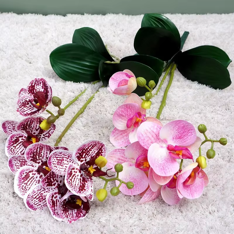 Fleurs artificielles orchidées papillon en plastique