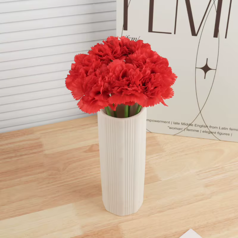 Bouquet d'œillets artificiels en soie