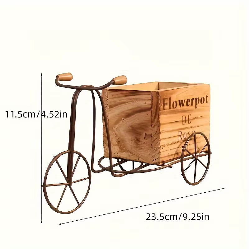 Support de plante de Tricycle en bois rustique Vintage-charmant