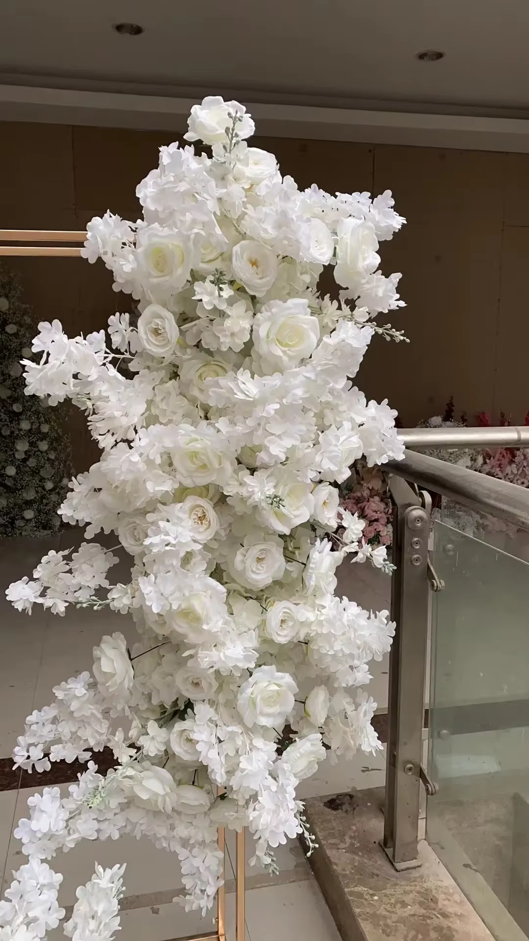 Roses de cerisier artificielles blanches