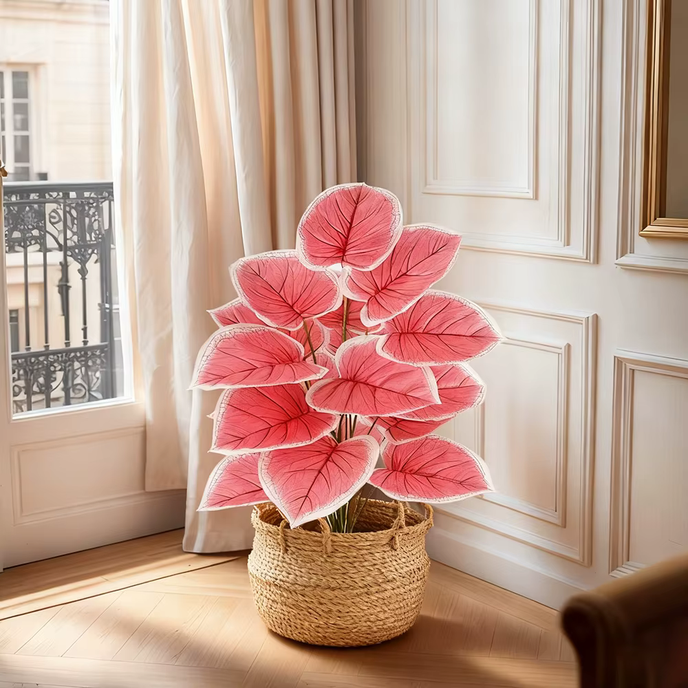 Plante artificielle de Caladium rose