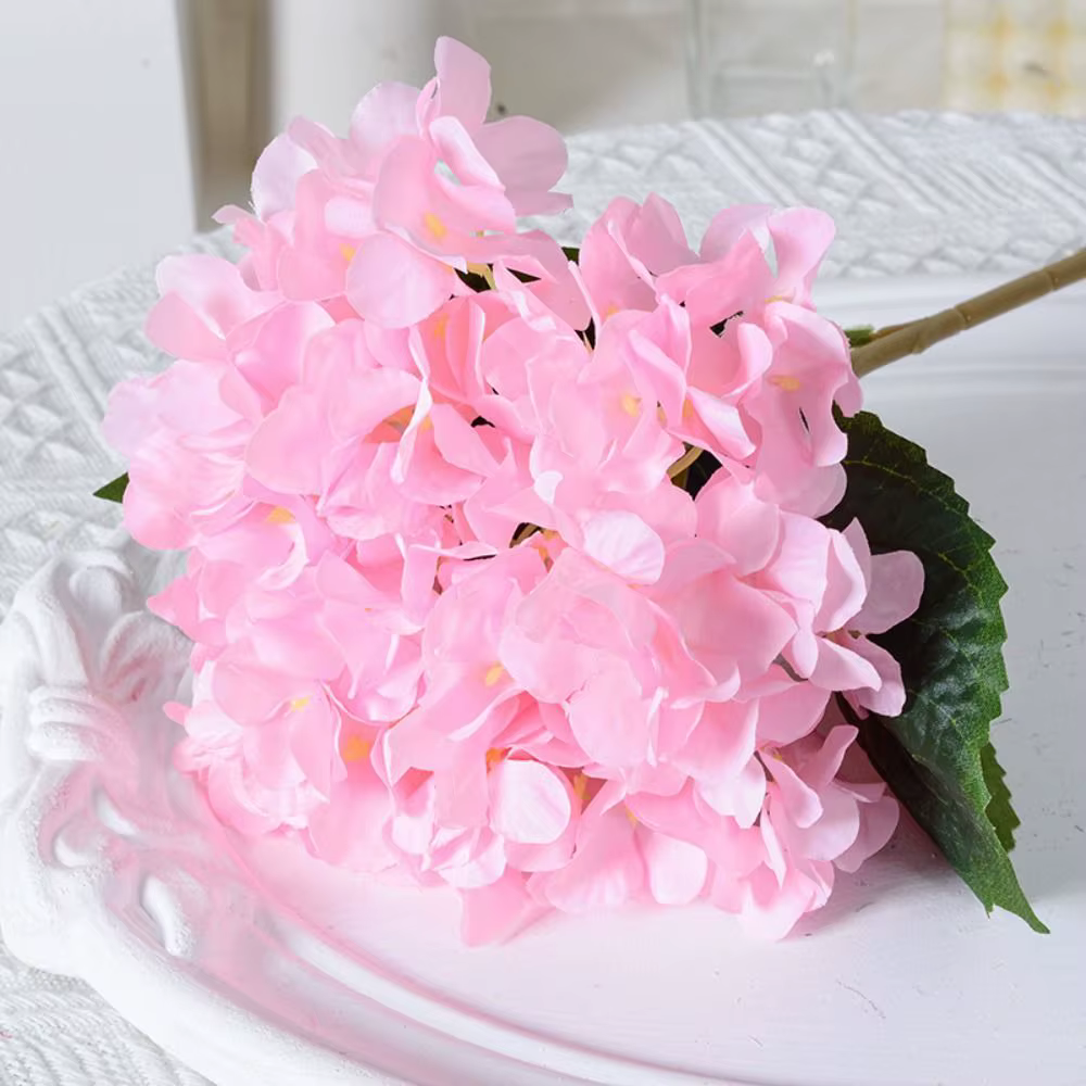Bouquet de fleurs artificielles d'hortensias bleus colorés de 45 cm pour mariage