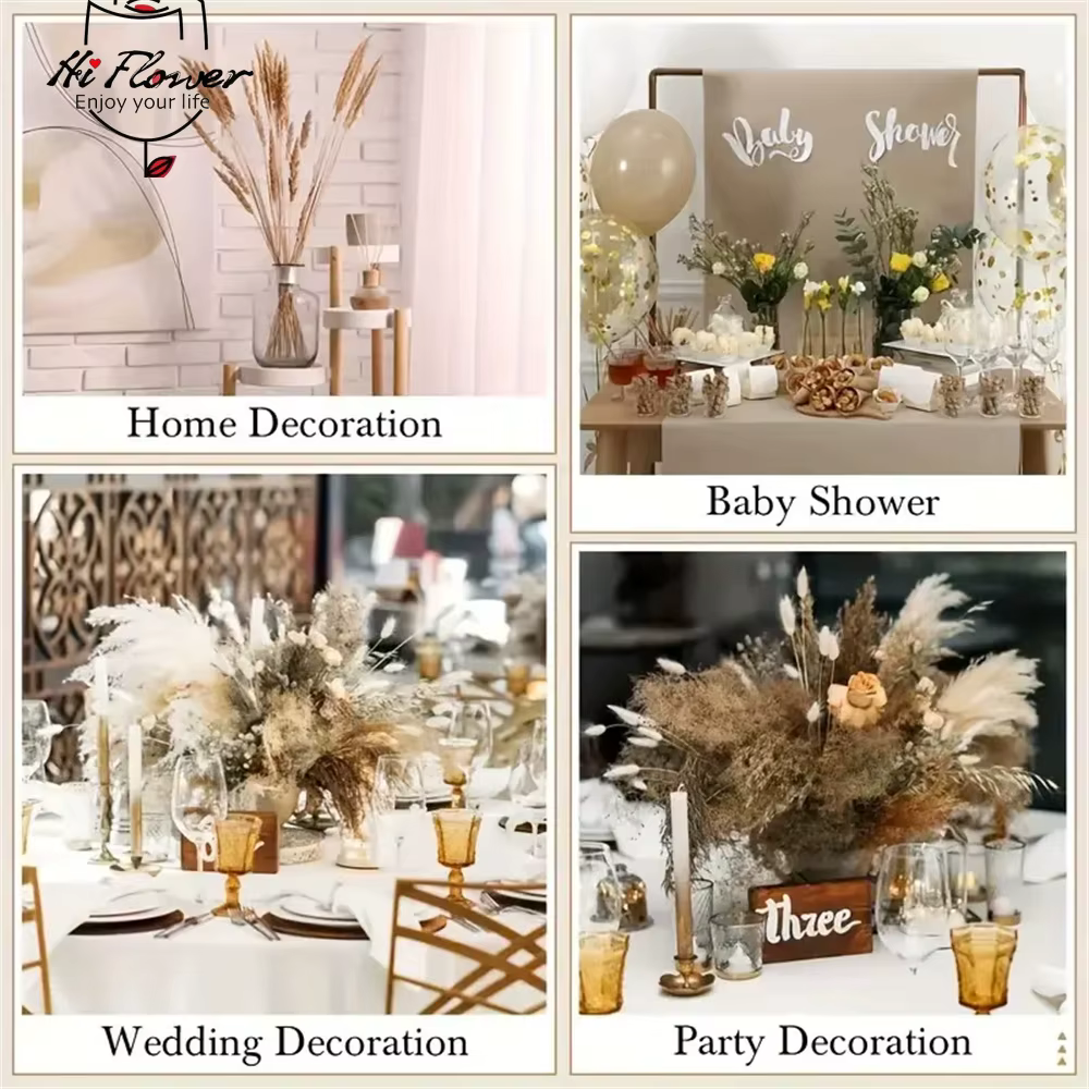 200 pièces Pampas herbe fleurs séchées Boho décoration maison ferme pays salle de mariage Table