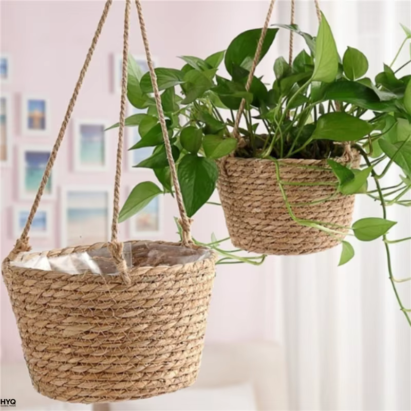 Pot suspendu de jardin en macramé