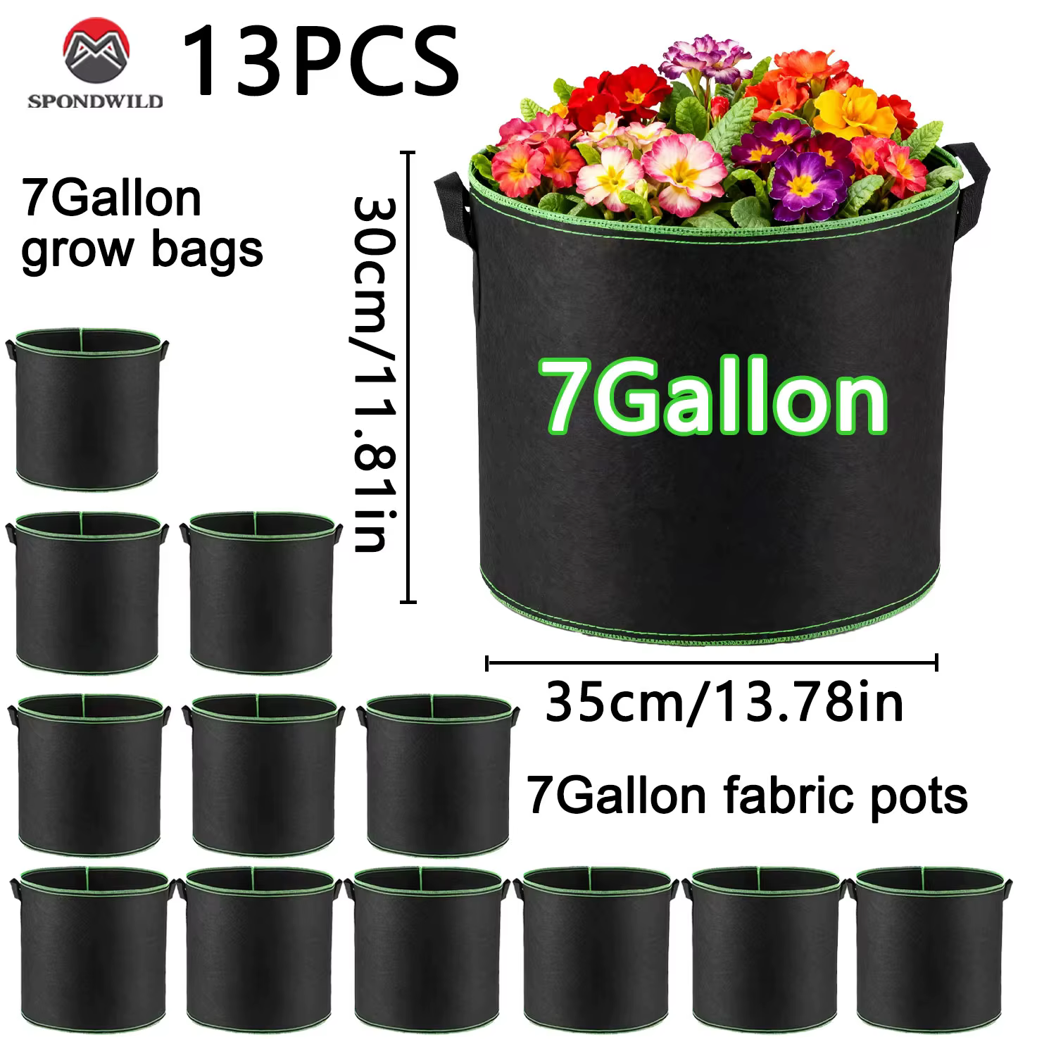 Sacs de culture de 3/5/7 gallons pour légumes/fleurs/plantes