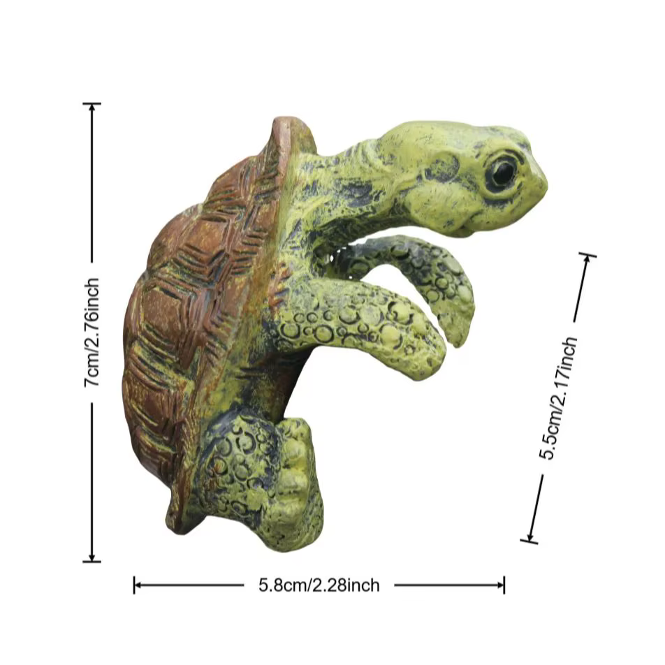 Statue de tortue grimpante vintage en résine