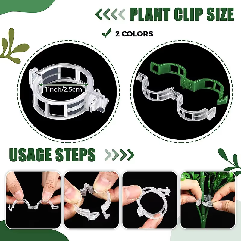 Clips de Support en Plastique pour Plantes de Jardin