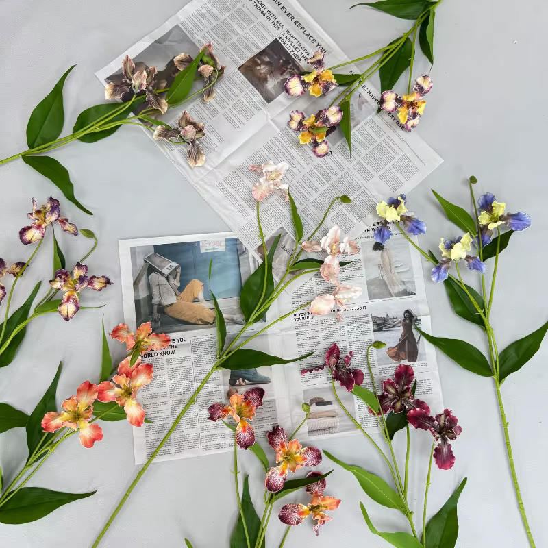 6 pièces de fleurs artificielles en soie
