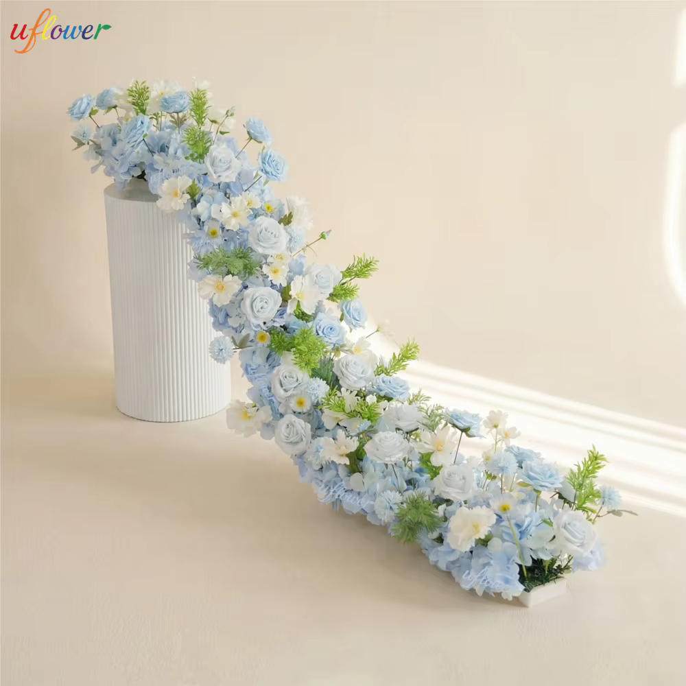 Guirlande de fleurs artificielles roses et blanches Uflower pour décoration d'arche de mariage