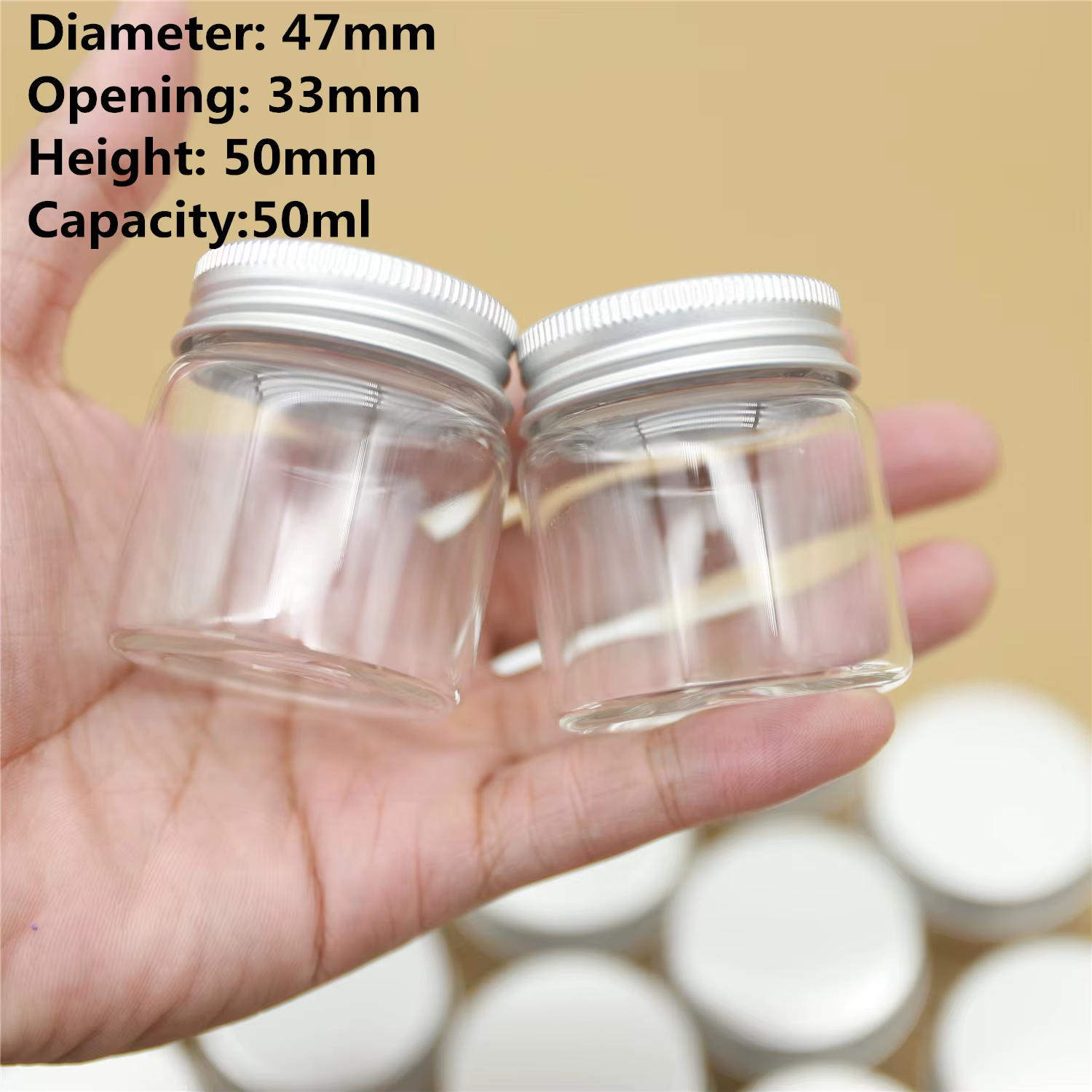 6/12/24 pcs/lot bocaux en verre décoratifs 50 ml bouteille