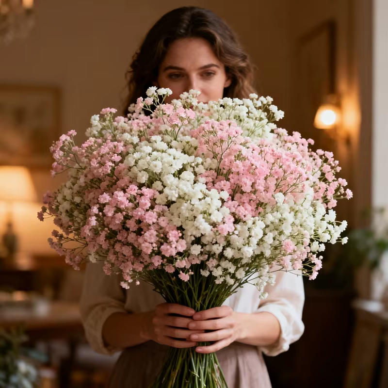 1380 Fleurs, 46 Bouquets de Gypsophile Artificielle 'S Breath' – Toucher Réaliste