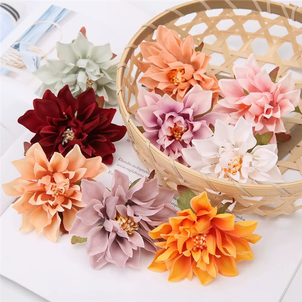 Têtes de fleurs de dahlia artificielles