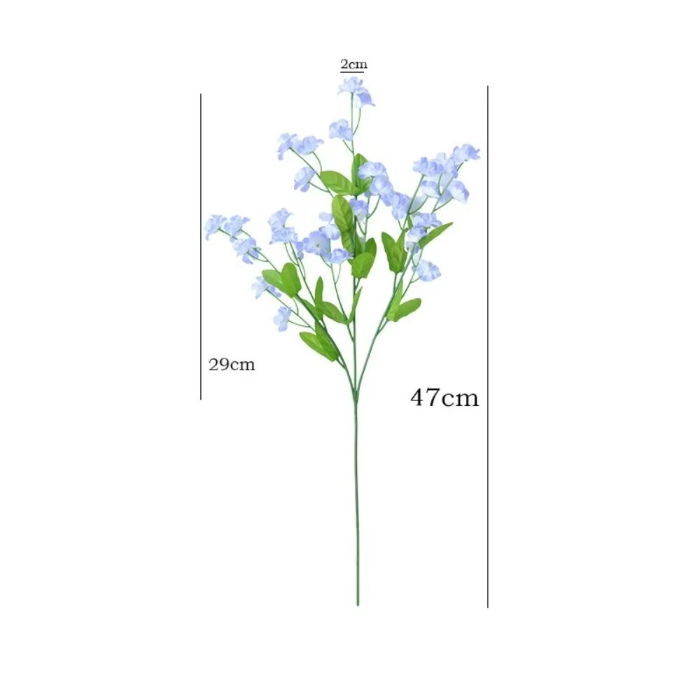 Nouvelles fleurs artificielles de myosotis à longue tige de 47 cm