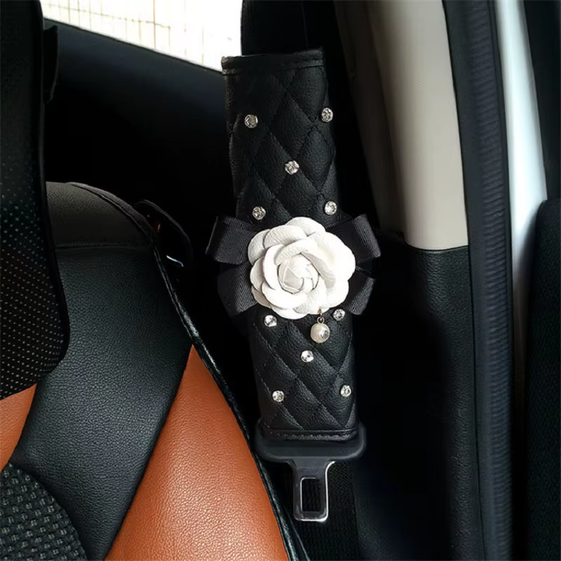 Accessoires d'intérieur de voiture fleur de camélia