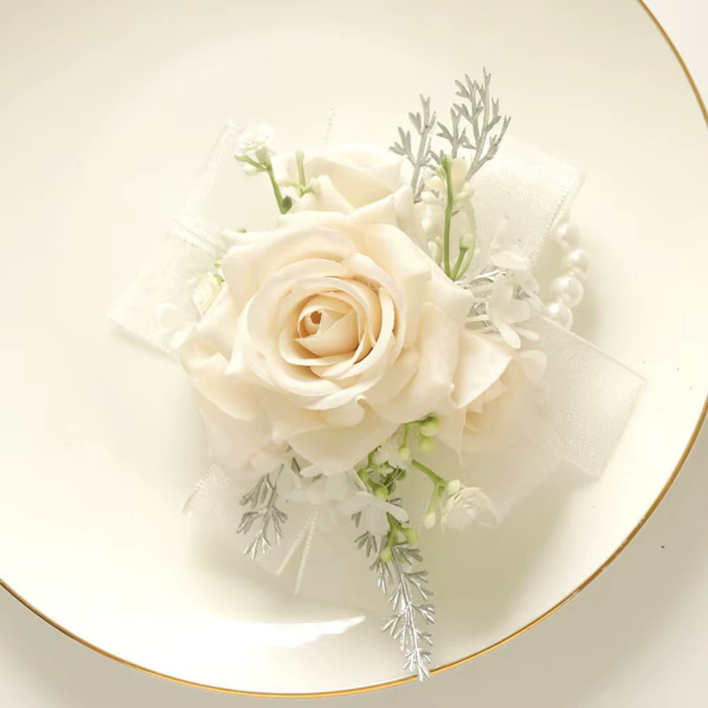 Corsages de fleurs artificielles Champagne